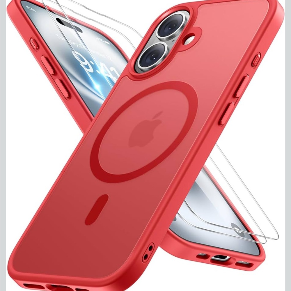 Red Silicone Case for iPhone 16 Plus